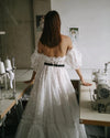 Detachable Lantern Sleeve Wedding Dress Vestido De Noivas DW612