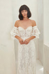 Sweetheart Lace Wedding Dresses Lantern Sleeve A Line Bridal Gowns DW504