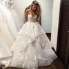 Tiered Lace Flowers Wedding Dresses TB1409