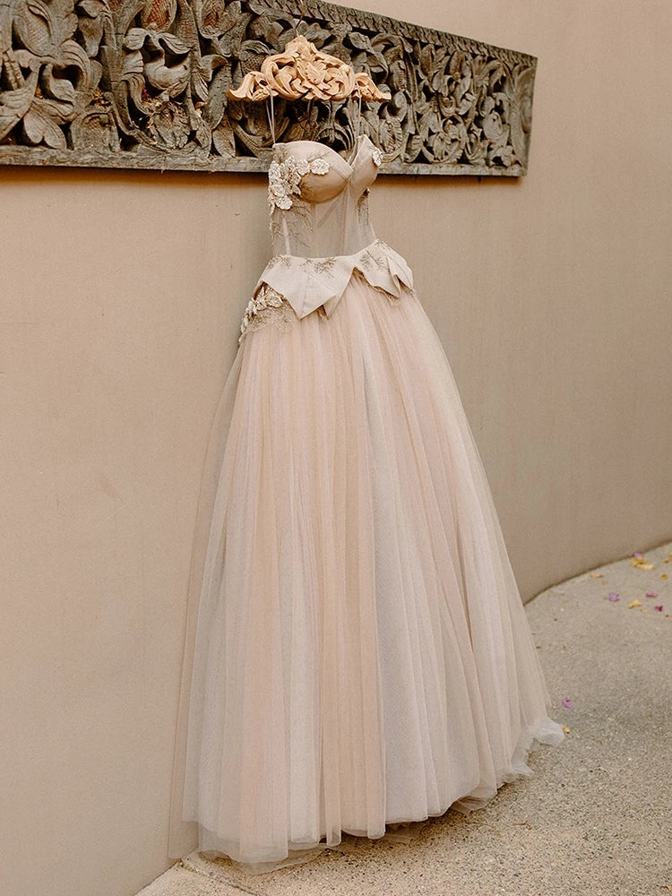 Blush Champagne Princess Wedding Dresses Vestido De noivas ZW456 TANYA BRIDAL Blush Champagne Princess Wedding Dresses Vestido De noivas ZW456 TANYA BRIDAL