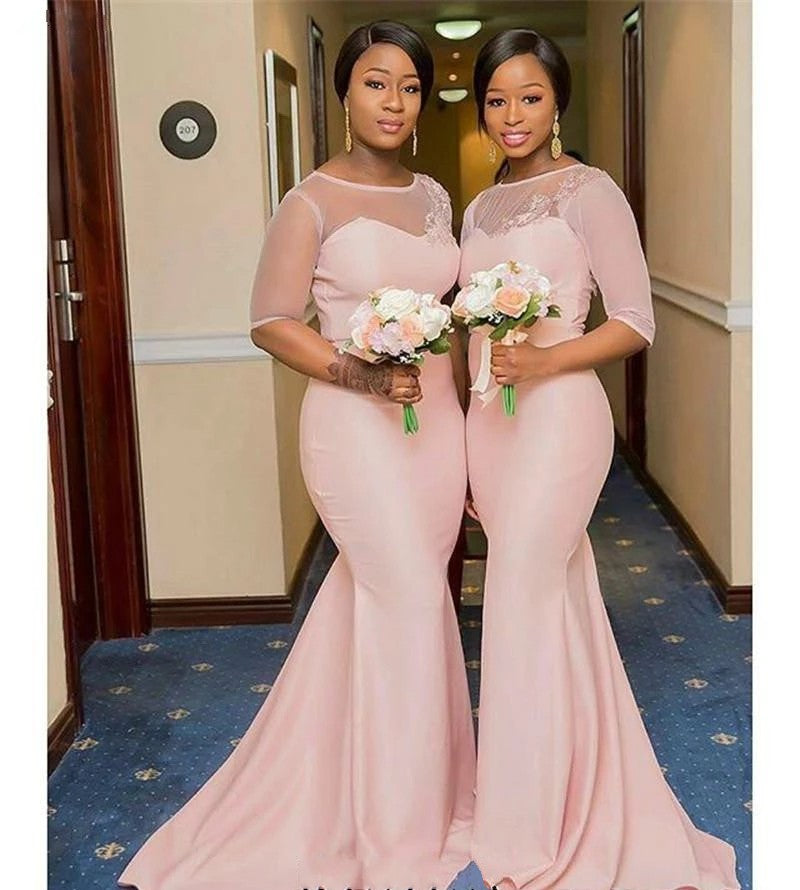 Black Girls Long Mermaid Bridesmaid Dresses TB1381 TANYA BRIDAL Black Girls Long Mermaid Bridesmaid Dresses TB1381 TANYA BRIDAL