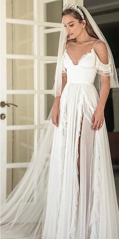 Vestido de noiva Chiffon Wedding Dress Robe de soiree TB1379
