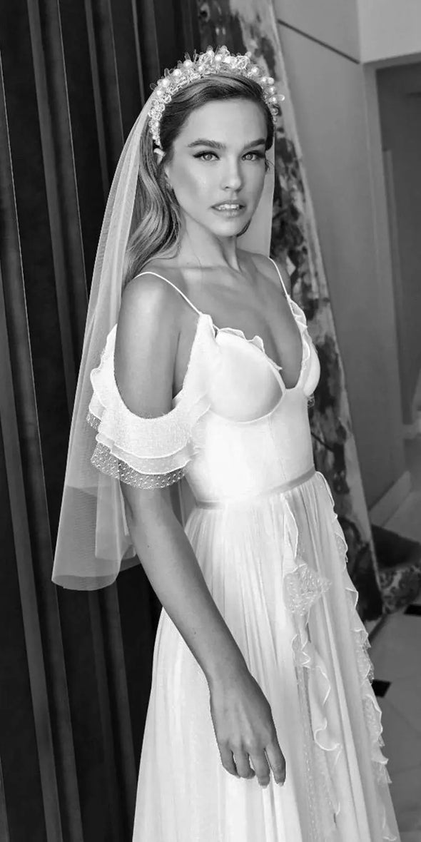 Vestido de noiva Chiffon Wedding Dress Robe de soiree TB1379