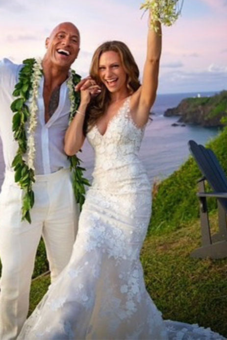 Lace Mermaid Bridal Wedding Gowns Sheer Neck DW193