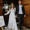 Timeless Wrap Wedding Dresses Dramatic Sleeve Lace Edge Elegant Bohemian Bridal Gowns Rue de Noivas