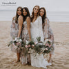 Timeless Wrap Wedding Dresses Dramatic Sleeve Lace Edge Elegant Bohemian Bridal Gowns Rue de Noivas