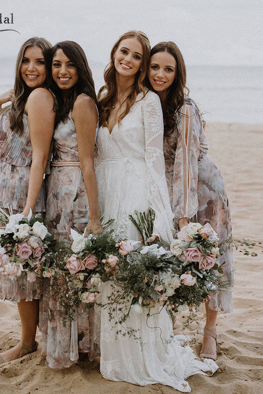 Timeless Wrap Wedding Dresses Dramatic Sleeve