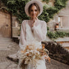 Transparent Polka Dots Tulle Wedding Gowns Long Sleeves