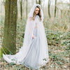 Two Layers Tulle wedding Cloak with Hood Simple Fairy Boho Wedding Cape 2m length DJ098