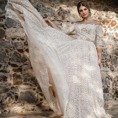 Two Pieces Lace Wedding Dresses Noivas chic ZW493