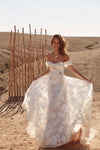 Lace A Line Boho Wedding Dresses  Champagne Lining  ZW562