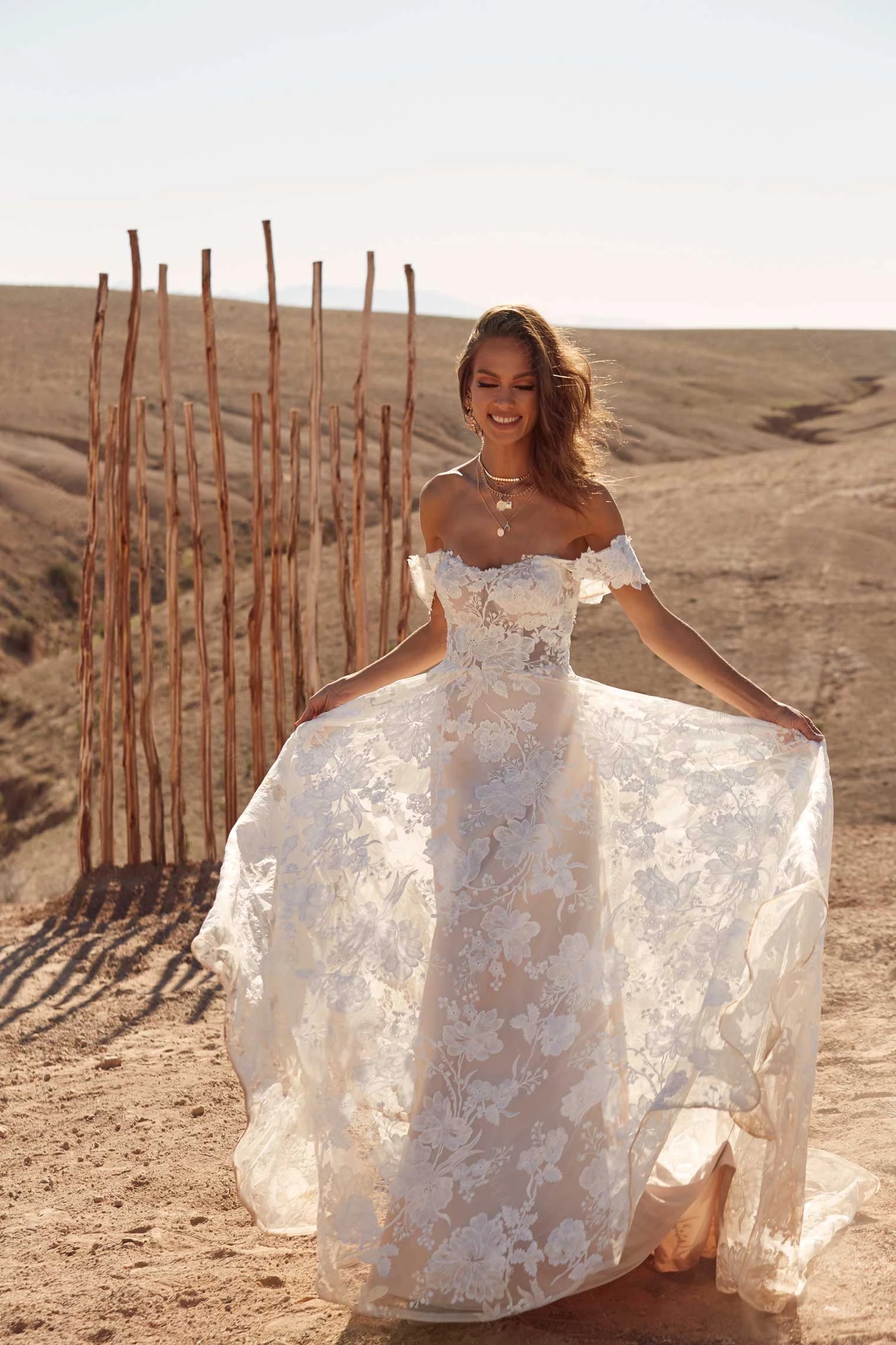 Lace A Line Boho Wedding Dresses Champagne Lining ZW562 – TANYA BRIDAL Lace A Line Boho Wedding Dresses Champagne Lining ZW562 – TANYA BRIDAL