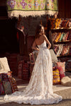 Lace A Line Boho Wedding Dresses  Champagne Lining  ZW562