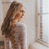 Unique Lace Bohemian Wedding Dresses Lace Up V-Neck Bridal Gowns DW485