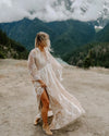 Unique Lace Wedding Dresses Tassel Finger Flutter Bridal Gowns DW536