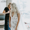 Unique butterfly Lace Wedding Dresses Elegant Mermaid Bridal Gowns Robe De Soriee Chic Wedding Fashion DW241