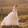 V-Neck Lace Wedding Dresses Sheer Back A Line Bridal Dresses Vestido De Noivas Custom DW217
