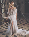 V-Neck Ruffles Lace Wedding Dresses Bohemian Bridal Gowns DW344