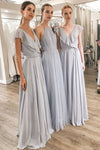 Simple Modest Long Chiffon Bridesmaid Dress