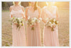Simple Long Pink Ruffles Bridesmaid Dresses