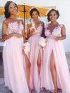 Pink Lace Bridesmaid Dresses Wedding Party Gowns