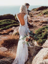 Backless Lace Long Sleeve Mermaid Wedding Dress TBW65