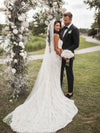 Mermaid Lace Ivory Wedding Dresses With Nude Lining