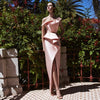 Pink Evening Dress Long Elegant Prom Dress Side Slit