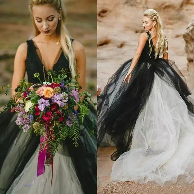 sachin and babi light blue dress Best 15 Black and White Wedding Dresses of the Season main image 0
