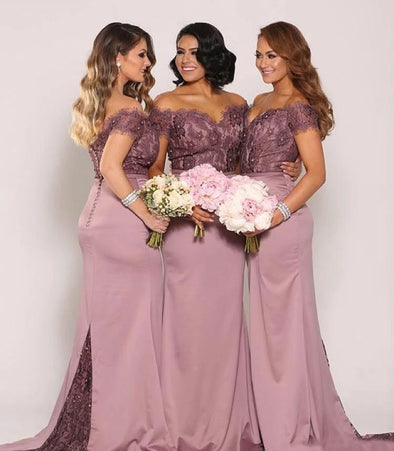 Vintage Mermaid Lace Country Style Bridesmaid Dress
