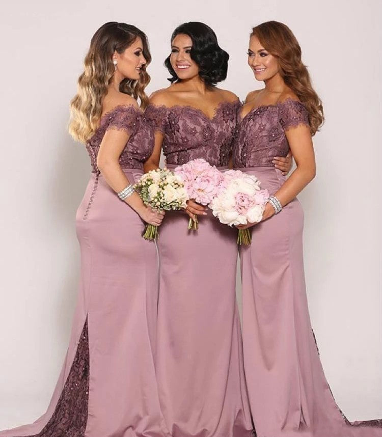Vintage Mermaid Lace Country Style Bridesmaid Dress – TANYA BRIDAL