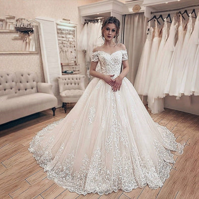 off the shoulder lace short wedding dress short lace wedding dress Chic Short A-line Off-the-shoulder Lace Wedding Dress BIZTUNNEL-parroquiadesanalbertomagno.com