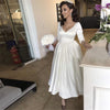 Wedding Dress Three Quarter Sleeves Open Back Bride Dress Simple Vestidos de novia