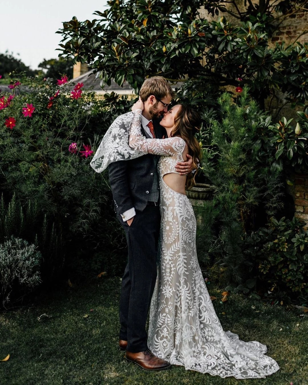 Flared Sleeve Lace Backless Bohemian Mermaid Wedding Dresses TANYA BRIDAL Flared Sleeve Lace Backless Bohemian Mermaid Wedding Dresses TANYA BRIDAL