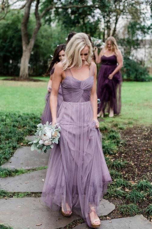 tulle bridesmaid dress Elegant Tulle Bohemian Long Bridesmaid Dress – TANYA BRIDAL