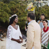 African A Line Wedding Dresses with Lace Wrap