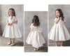 White Flower Girl Dress Crystal Bow Back Wedding Party Gown 215251741
