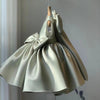 Sage Green Short Satin Flower Girl Dress Party Gown SPF028