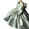 Sage Green Short Satin Flower Girl Dress Party Gown SPF028