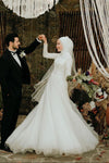 Muslim Wedding Dresses A Line Bling Bling Bride Gown