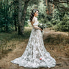 A Line Skin Lining Lace Wedding Dresses Elegant Bride Dress With Train