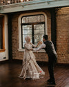 Chiffon Muclim Wedding Dresses New Style Champagne Bridal Dress DQG1112