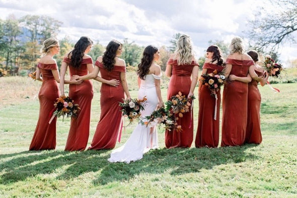 Western Wear Boots Burgundy Bridesmaid Dresses With Cowboy Boots Mermaid Long Velvet Bridesmaid Dresses MBP38 TANYA Western Wear Boots Burgundy Bridesmaid Dresses With Cowboy Boots Mermaid Long Velvet Bridesmaid Dresses MBP38 TANYA
