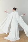 Simple  Muslim Wedding Dress With Flare Cape