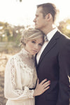 Long Sleeves Bohemian A Line Chiffon Wedding Bridal Dress  TB1374