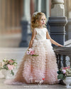 Tiered Tulle Princess Dress Custom Made Flower Girl Dress For Wedding TBF023