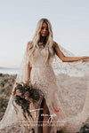 Awesome Floral Print Star Wedding Gowns With Cape ZW124