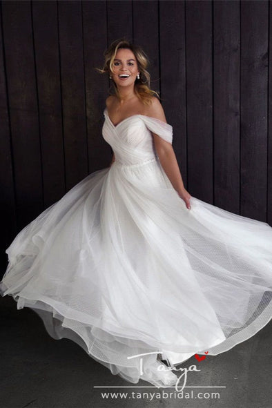 Simple Lace A-Line Wedding Dresses Bohemian Ladies Wedding Gowns