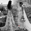 Simplicity Luxury Intrigue Wedding Dresses Stunning Contemporary Rose Pattern Embroidery Boho Bridal Gelinink nude lining ZW104