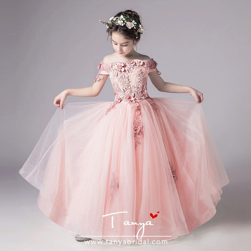 Princess Dress Flower Girl Wedding Evening Gowns Party Dress 4 6 8 10 13 14  Year